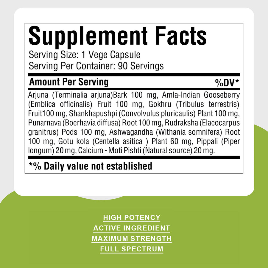 Cardio-B - Ayurvedic Herbal Supplement – 90 Vege Capsules – 800 Mg Each