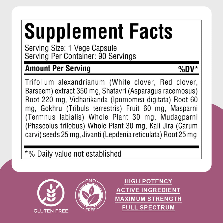 Female 30 Plus Capsules - Ayurvedic Herbal Supplement – 90 Vege Capsules – 800 Mg Each