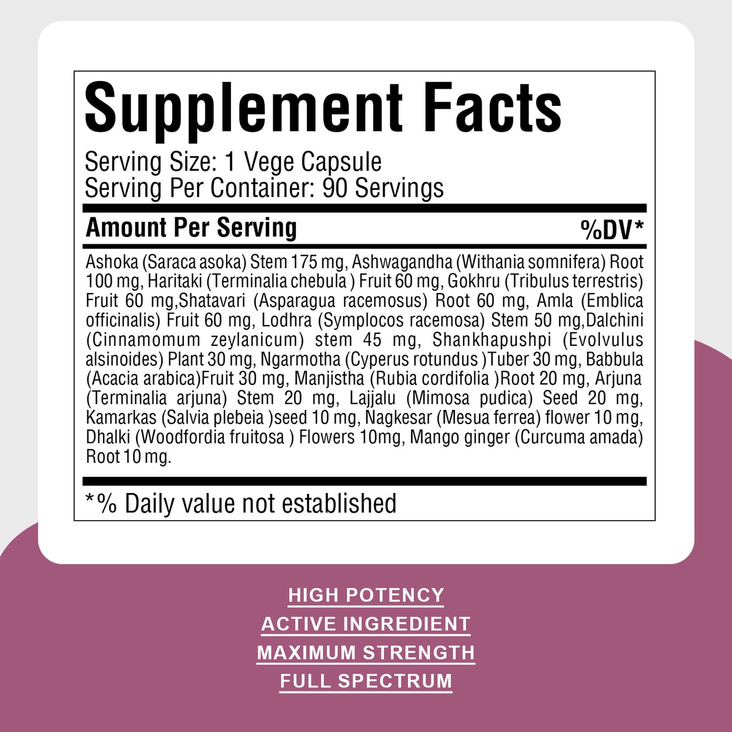 Femivita Capsules - Ayurvedic Herbal Supplement – 90 Vege Capsules – 800 Mg Each