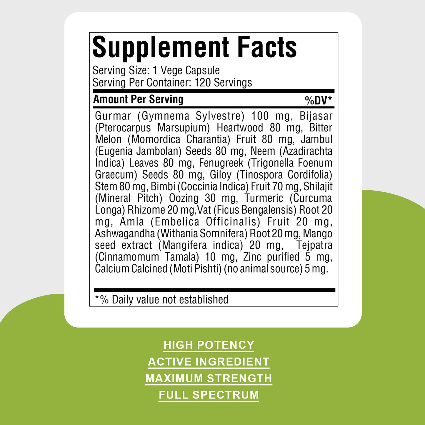 Gluco Health Capsules - Ayurvedic Herbal Supplement – 120 Vege Capsules – 800 Mg Each