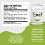 Guggul Resin Capsules – Commiphora Wightii - 2.5% Z+E - Extract Ratio 5:1 - 90 Vege Capsules - 800 mg each
