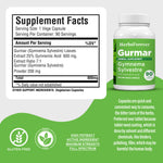 Gurmar Capsules – Gymnema Sylvestre - 25% Gymnemic Acid - Extract Ratio 7:1 - 90 Vege Capsules - 800 mg each