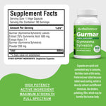 Gurmar Capsules – Gymnema Sylvestre - 25% Gymnemic Acid - Extract Ratio 7:1 - 90 Vege Capsules - 800 mg each