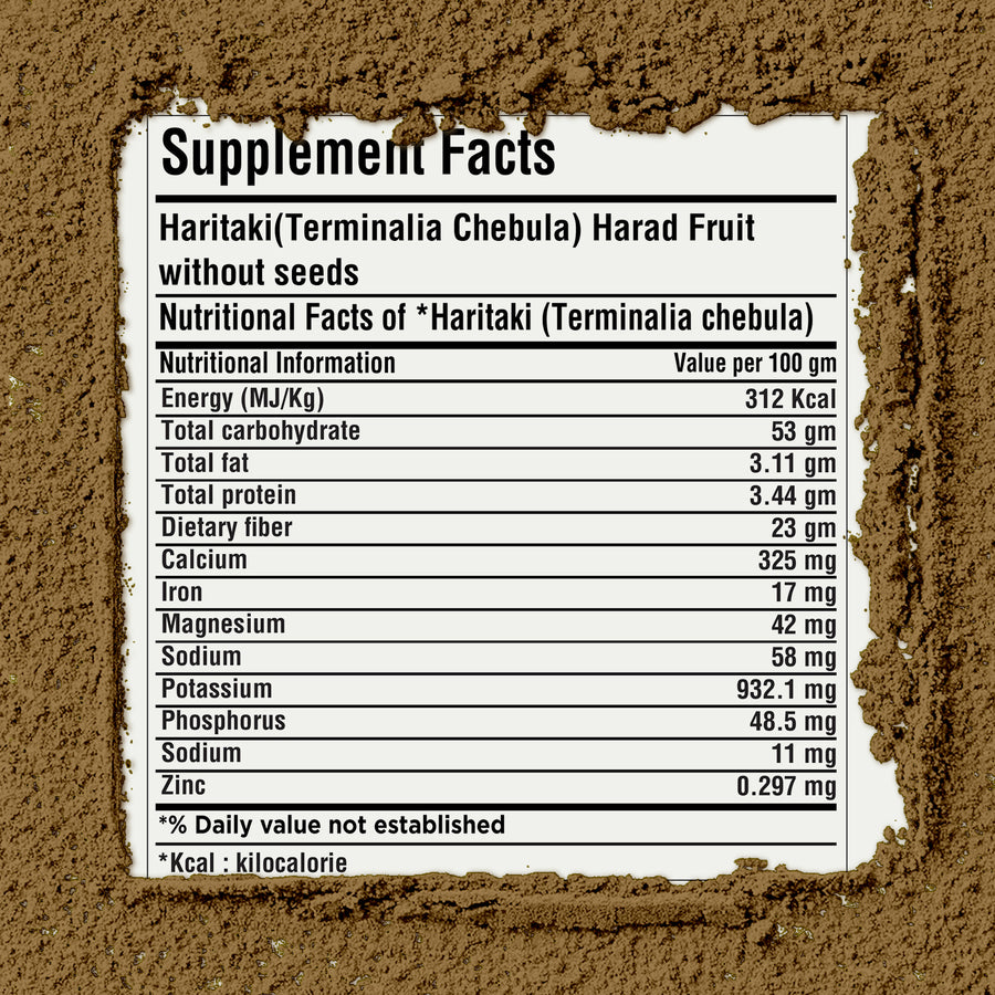 Haritaki Powder (Terminalia Chebula) – Non GMO – Vegan – (454 Gms – 1LBS)