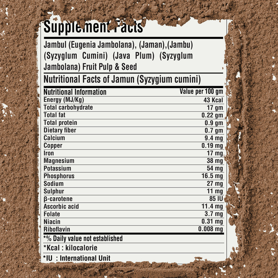 Jambul Powder - (Eugenia jambolana) - Non GMO - Vegan - (230Gms - ½ LBS)