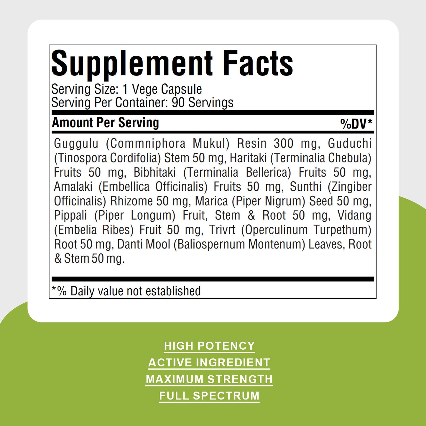 Kaishore Guggulu - Ayurvedic Herbal Supplement - 90 Vege Capsules - 800 Mg Each