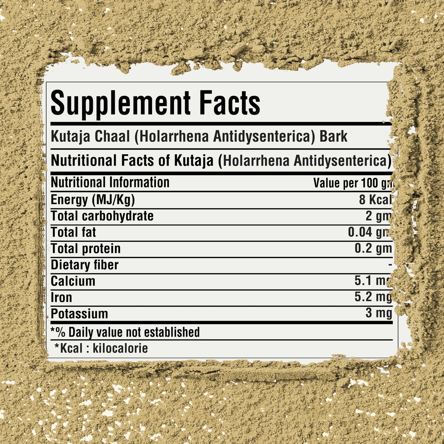 Kutaja Powder (Holarrhena Antidysenterica) - Non GMO - Vegan - (454 Gms - 1LBS)