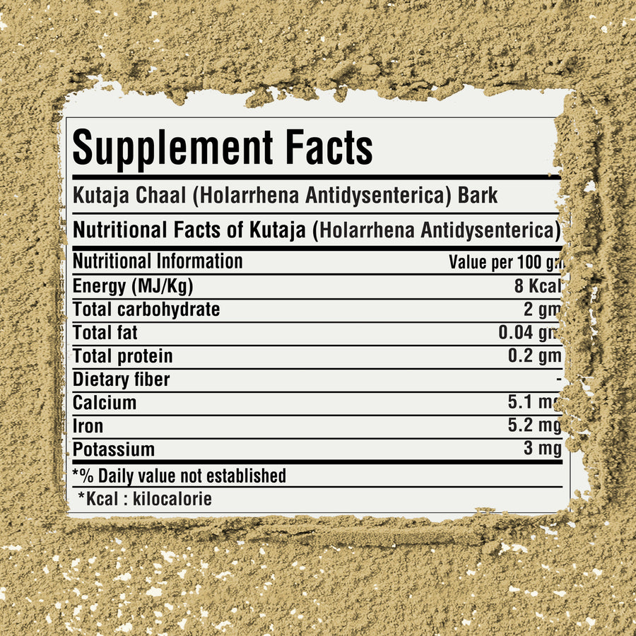 Kutaja Powder (Holarrhena Antidysenterica) - Non GMO - Vegan - (454 Gms - 1LBS)
