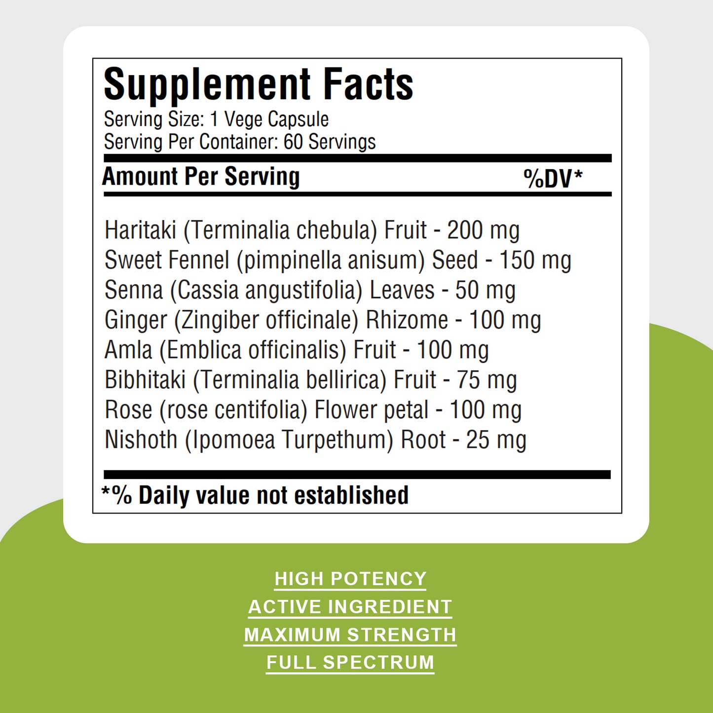 Laxa Mild - Ayurvedic Herbal Supplement – 60 Vege Capsules – 800 Mg Each