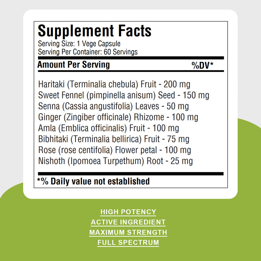 Laxa Mild - Ayurvedic Herbal Supplement – 60 Vege Capsules – 800 Mg Each