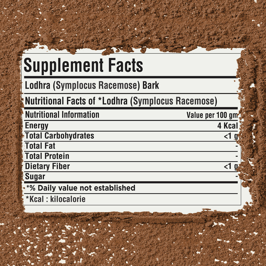 Lodhra Powder (Symplocos Racemosa Roxb) - Non GMO - Vegan - (454 Gms - 1LBS)