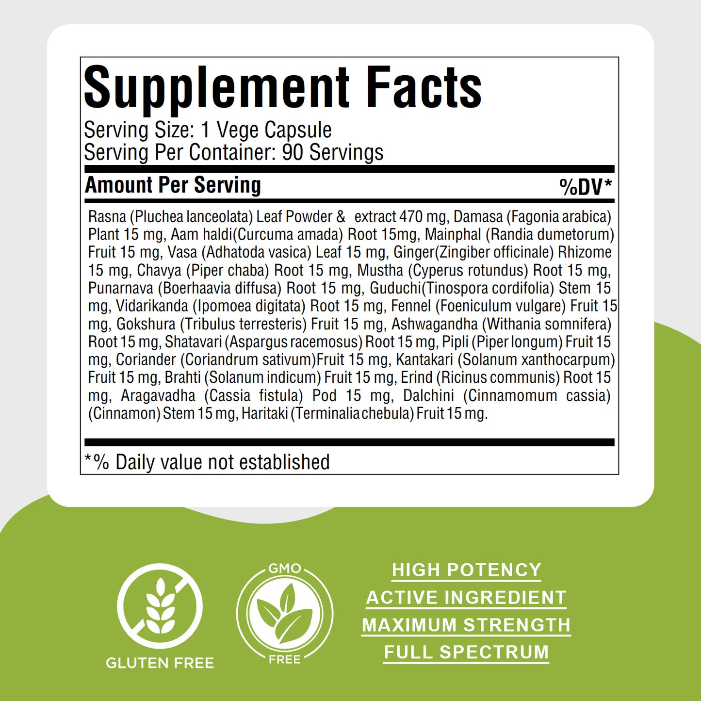 Maharasnadi Kwath - Ayurvedic Herbal Supplement - 90 Vege Capsules - 800 Mg Each