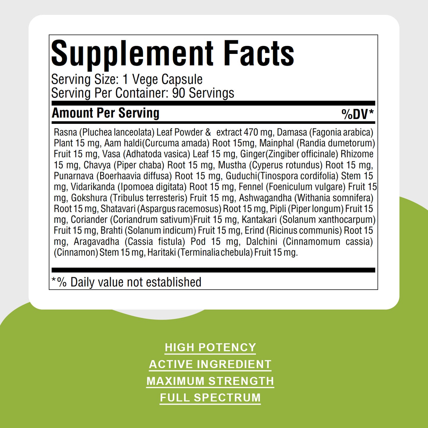 Maharasnadi Kwath - Ayurvedic Herbal Supplement - 90 Vege Capsules - 800 Mg Each