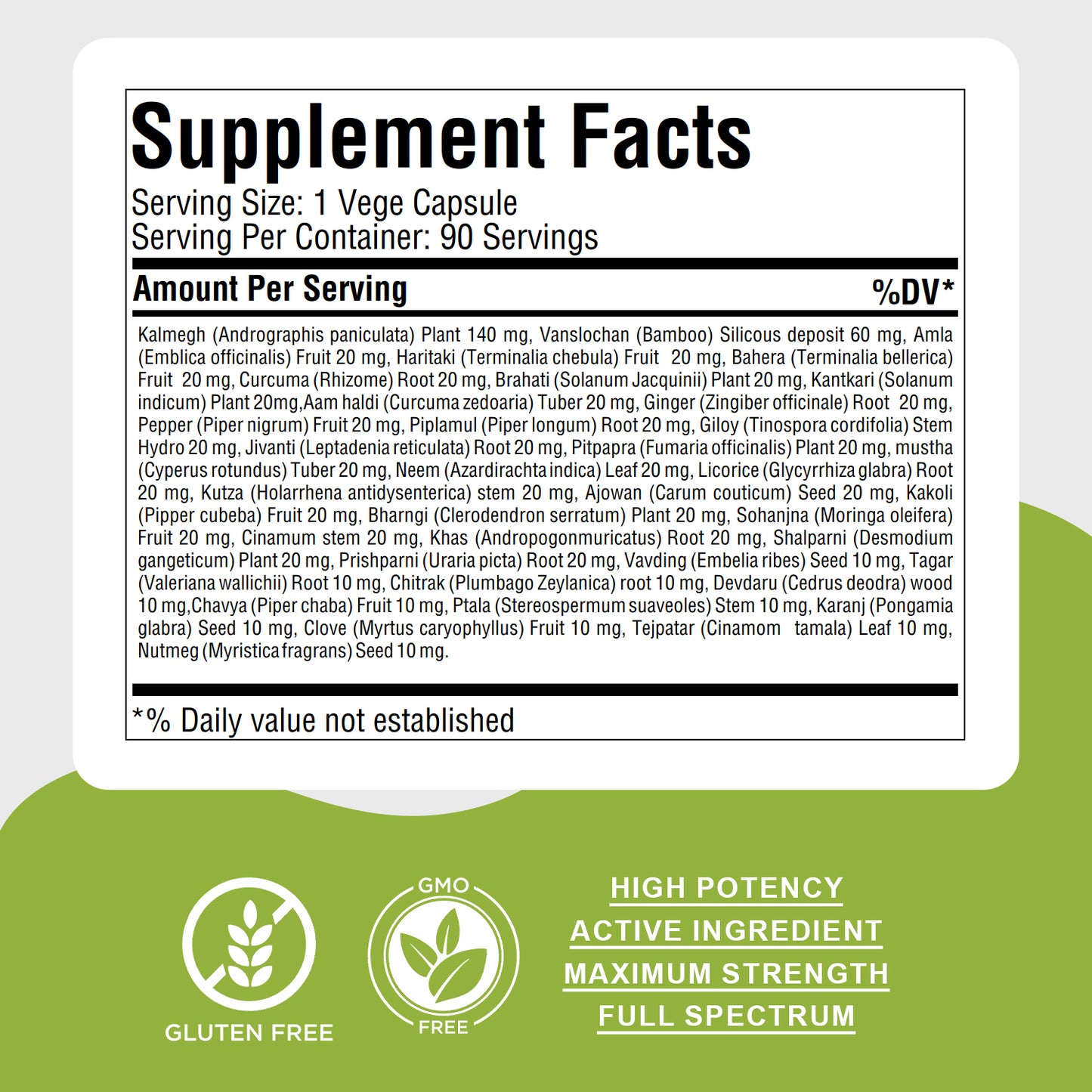 Mahasudarshan Vati - Ayurvedic Herbal Supplement  - 90 Vege Capsules - 800 Mg Each