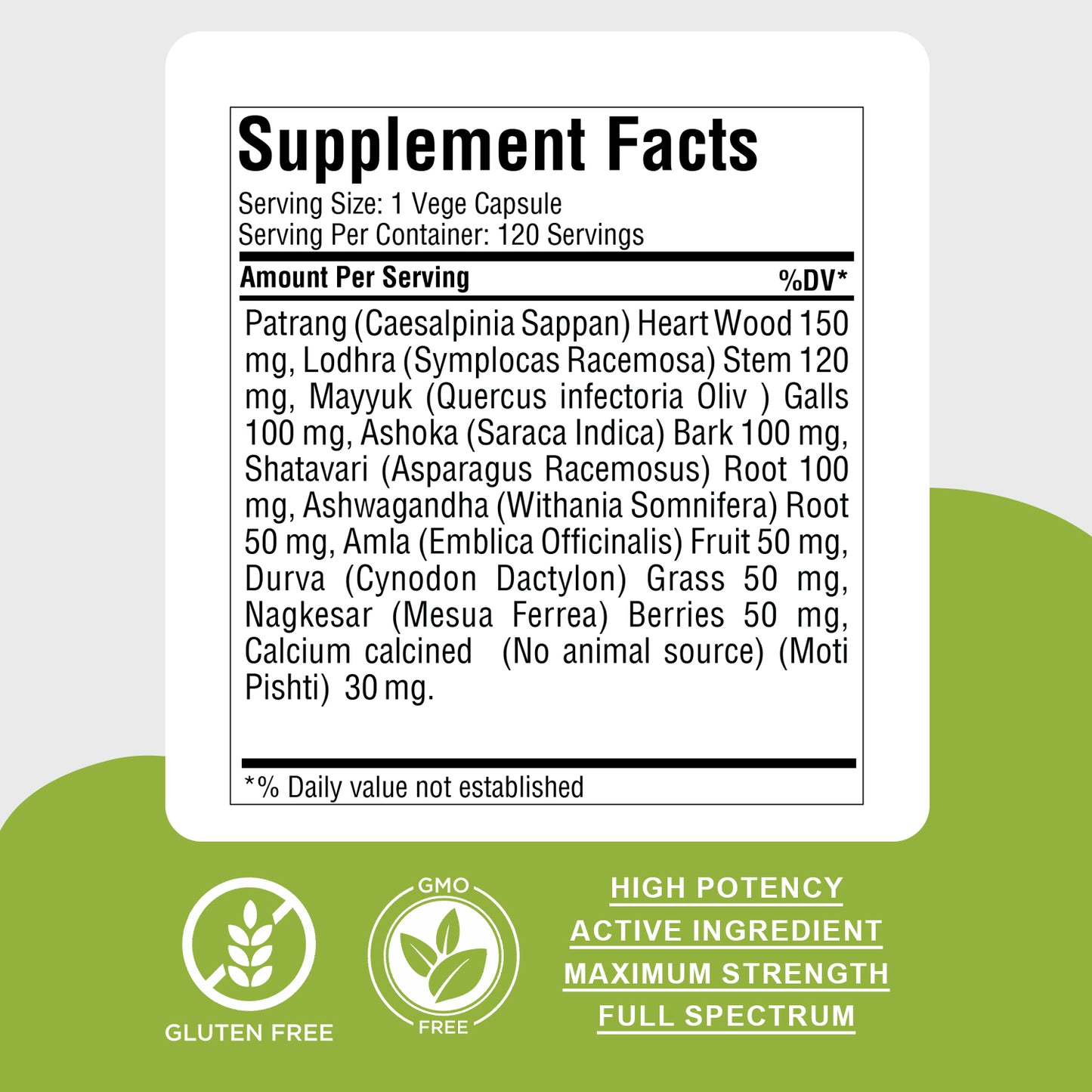 Menopause Health - Ayurvedic Herbal Supplement – 120 Vege Capsules – 800 Mg Each