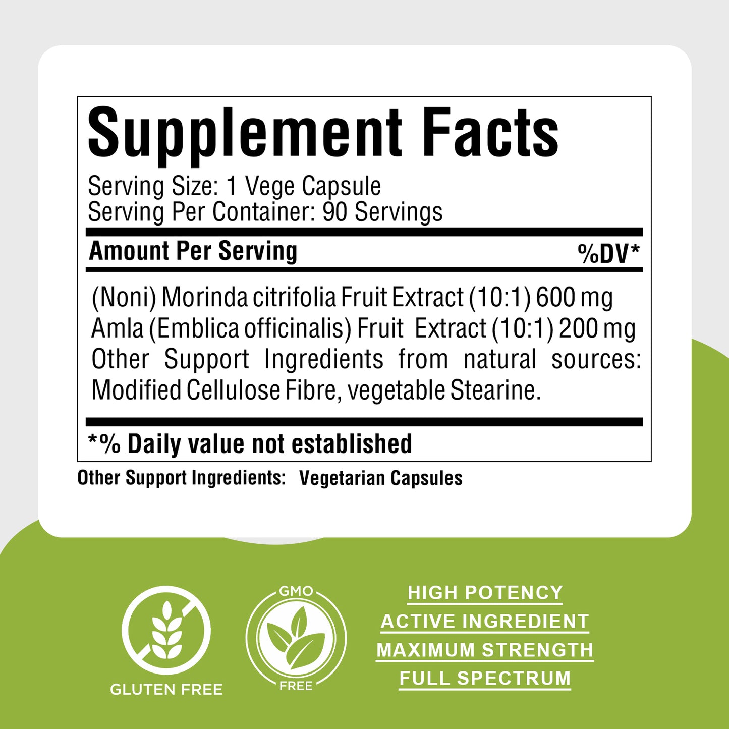 Morinda Plus Capsules - Ayurvedic Herbal Supplement – 90 Vege Capsules – 800 Mg Each