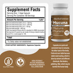 Mucuna Capsules - Mucuna Pruriens - 30% - Extract Ratio 15:1 - 60 Vege Capsules - 840 mg each