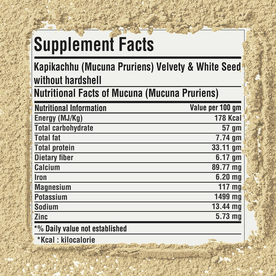 Mucuna Powder (Mucuna Pruriens) - Non GMO - Vegan - (230 Gms - ½ LBS )