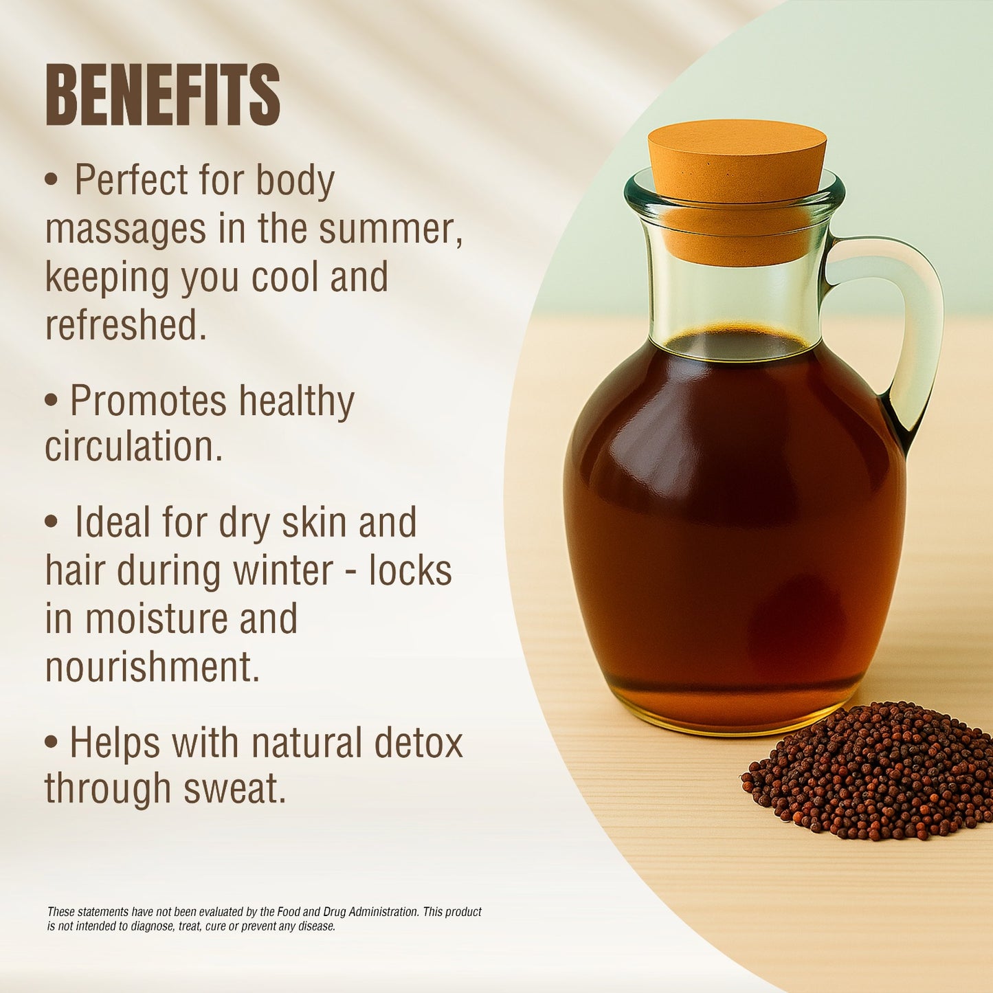 Mustard Oil - (Brassica Juncea) - Cold pressed and double filtered in Muslin Cloth - 16 oz (473.16 ml)