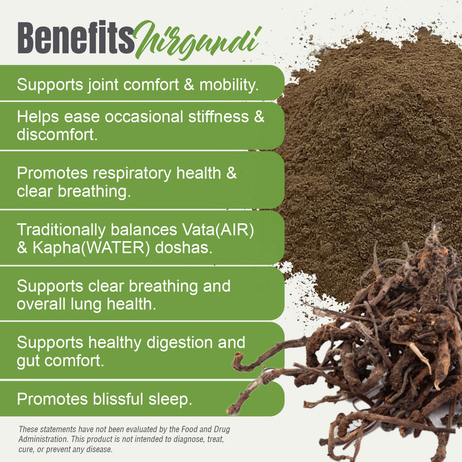 Nirgundi Powder (Vitex Negundo) - Non GMO - Vegan - (454 Gms - 1LBS)