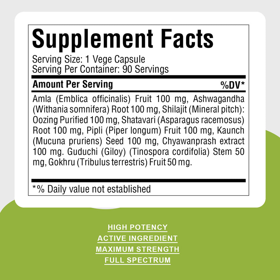 Ojas Care Capsules - Ayurvedic Herbal Supplement – 90 Vege Capsules – 800 Mg Each