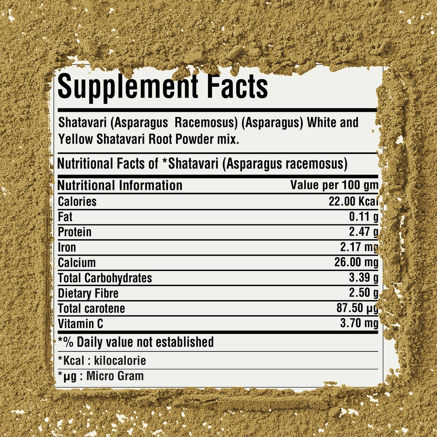Shatavari Powder (Asparagus Racemosus) - Non GMO - Vegan - (230Gms -  ½ LBS)