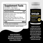 Shilajit Capsules – Mineral Pitch - 76.2% Fulvic Acid - Extract Ratio 10:1 - 60 Vege Capsules - 800 mg each