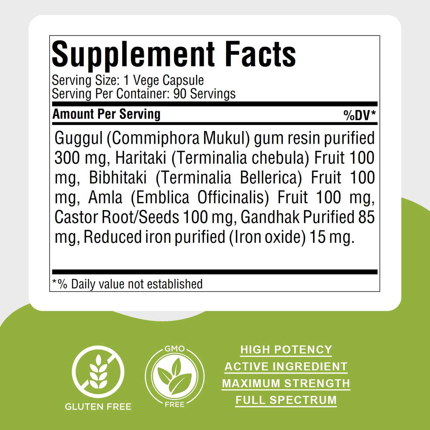 Simhanada Guggulu - Ayurvedic Herbal Supplement - 90 Vege Capsules - 800 Mg Each