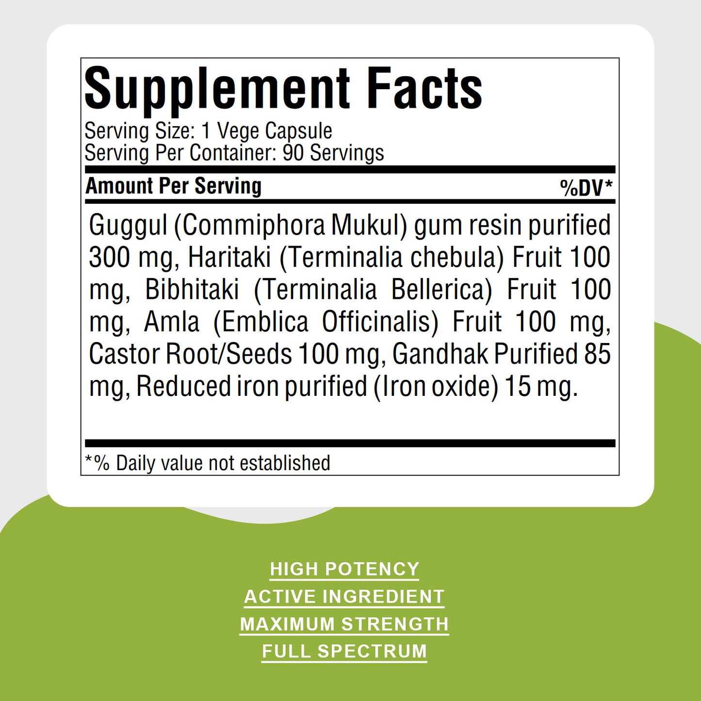 Simhanada Guggulu - Ayurvedic Herbal Supplement - 90 Vege Capsules - 800 Mg Each