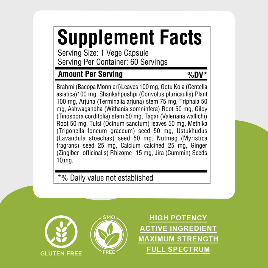 Sleep Ez Capsules - Ayurvedic Herbal Supplement (60 Vege Capsules – 800 Mg Each)