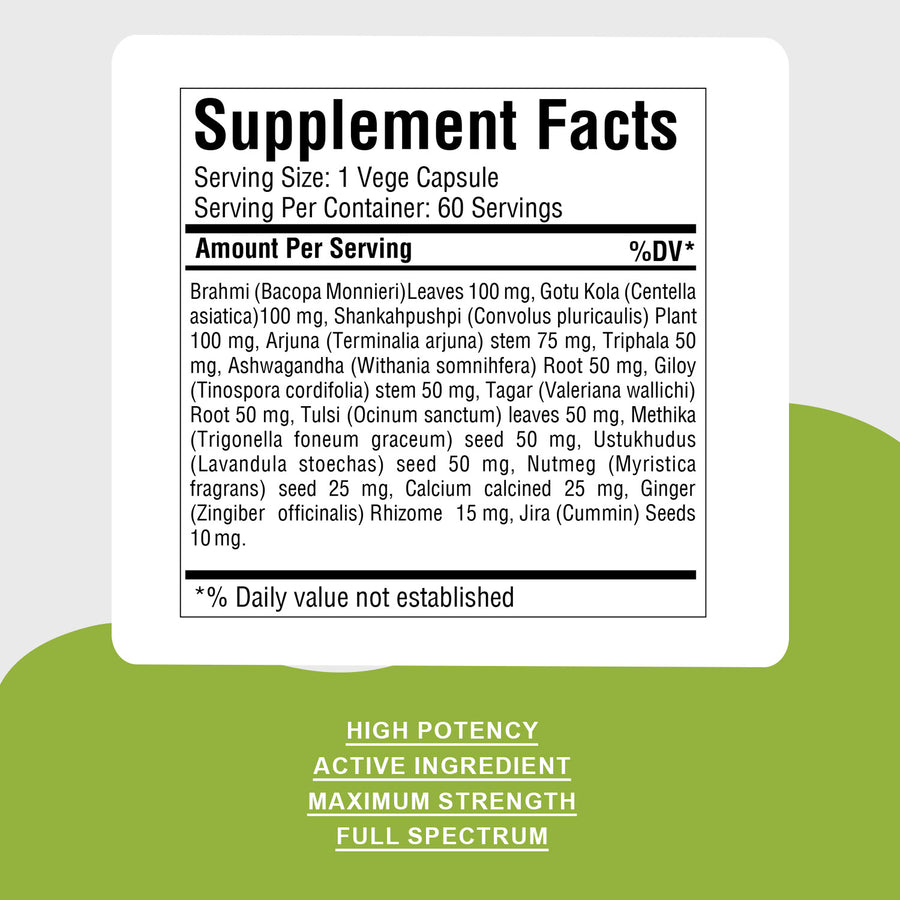 Sleep Ez Capsules - Ayurvedic Herbal Supplement (60 Vege Capsules – 800 Mg Each)