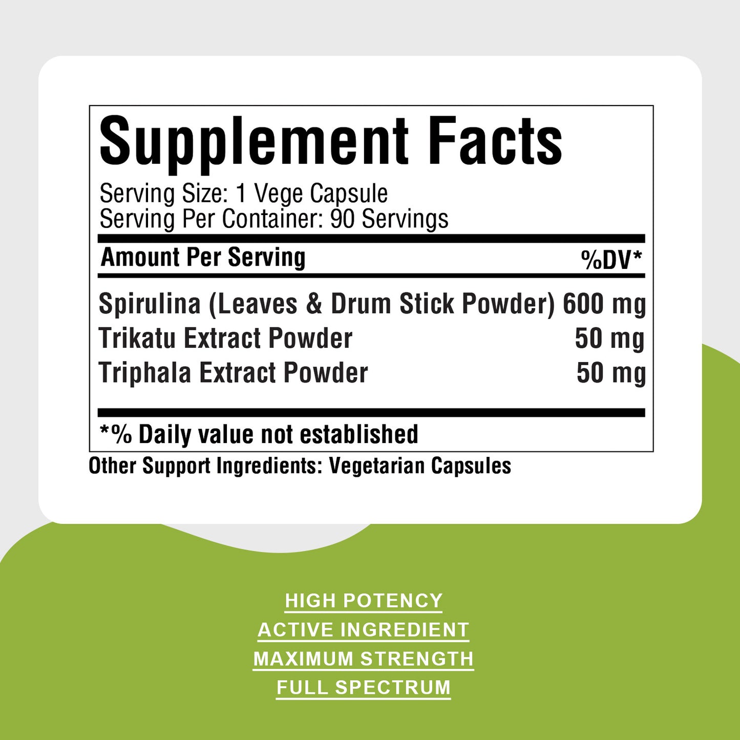 Spirulina Plus Capsules - Ayurvedic Herbal Supplement (90 Vege Capsules – 800 Mg Each)