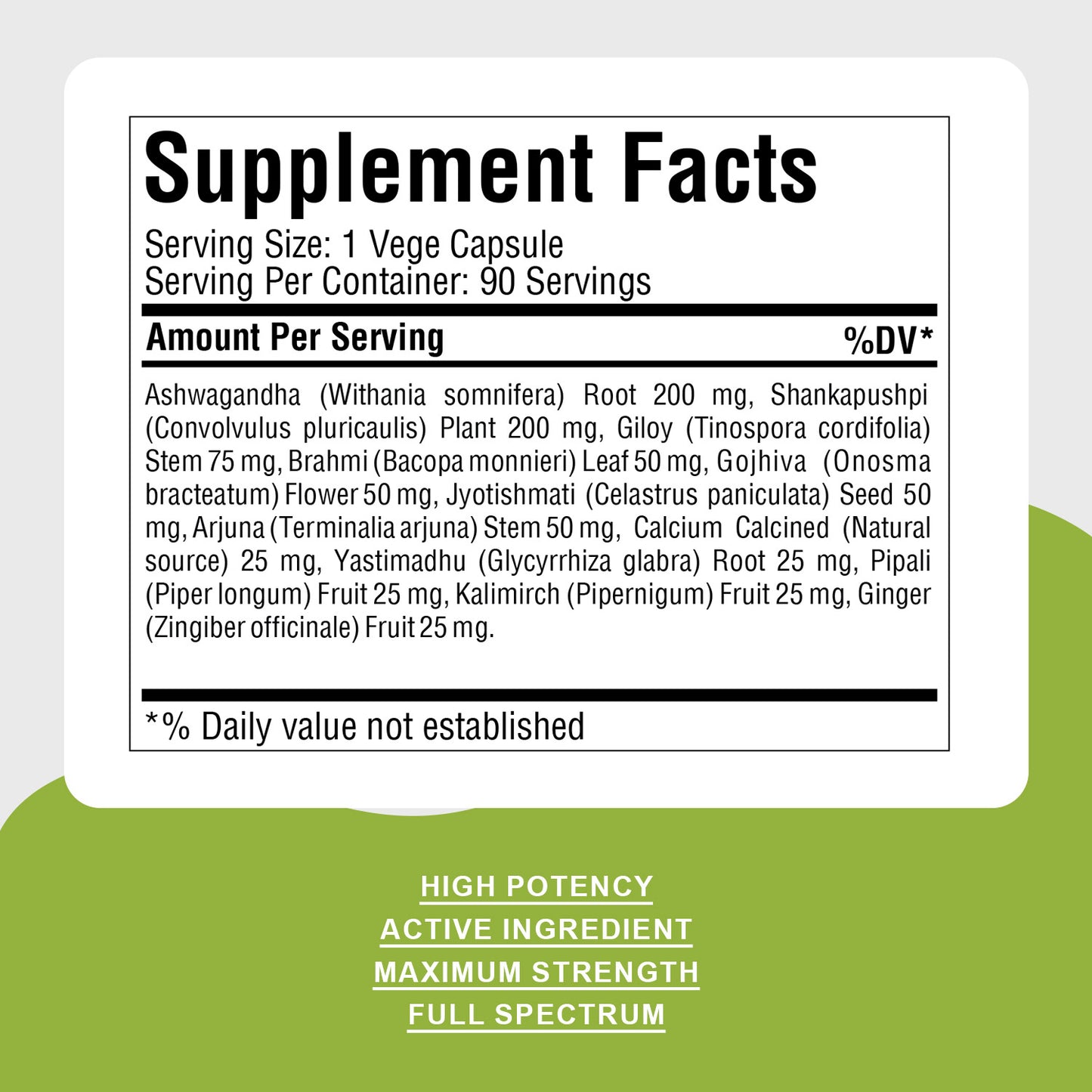Stress Ez Capsules - Ayurvedic Herbal Supplement – (90 Vege Capsules – 800 Mg Each)