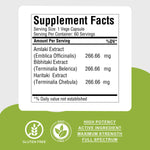 Triphala Capsules - Ayurvedic Herbal Supplement – 60 Vege Capsules – 800 Mg Each