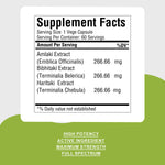 Triphala Capsules - Ayurvedic Herbal Supplement – 60 Vege Capsules – 800 Mg Each