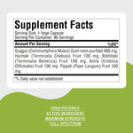 Triphala Guggulu - Ayurvedic Herbal Supplement - 90 Vege Capsules - 800 Mg Each