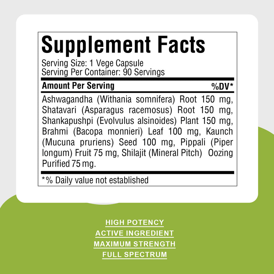 True Calm Capsules - Ayurvedic Herbal Supplement – 90 Vege Capsules – 800 Mg Each