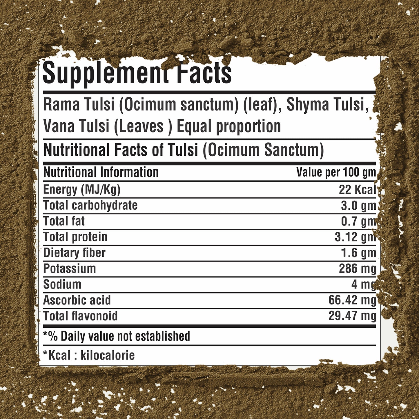 Tulsi Powder (Ocimum Sanctum) - Non GMO - Vegan - (454 Gms - 1LBS)