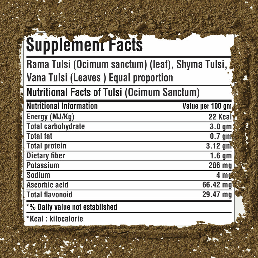 Tulsi Powder (Ocimum Sanctum) - Non GMO - Vegan - (454 Gms - 1LBS)