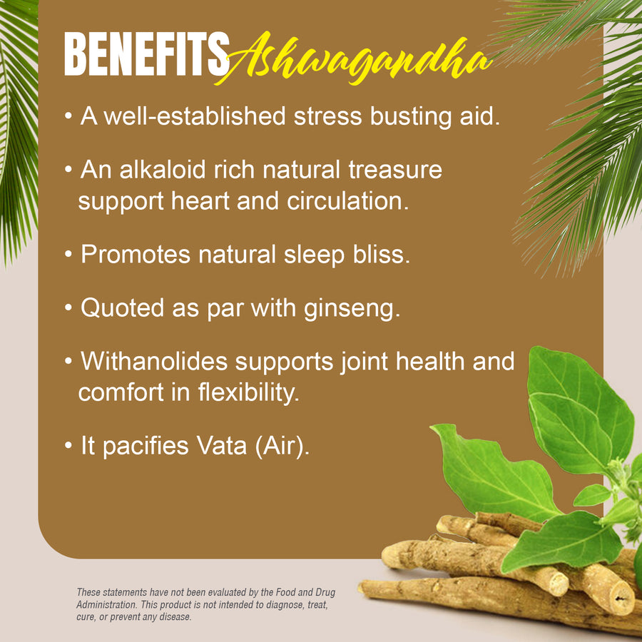 Ashwagandha Capsules – Withania Somnifera - 2% TO 5% Withanoloids, 1% To 1.5 % Alkaloids - Extract Ratio 8:1 -  60 Vege Capsules - 800 mg each