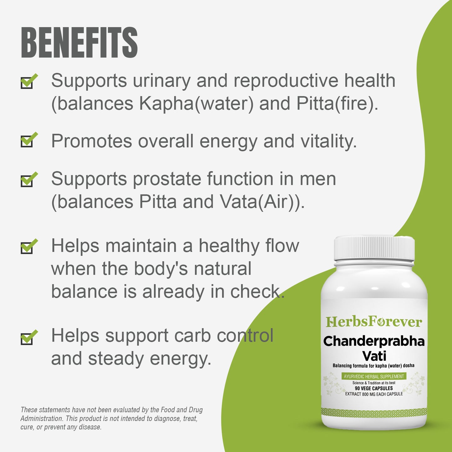 Chanderprabha Vati - Ayurvedic Herbal Supplement - 90 Vege Capsules - 800 Mg Each