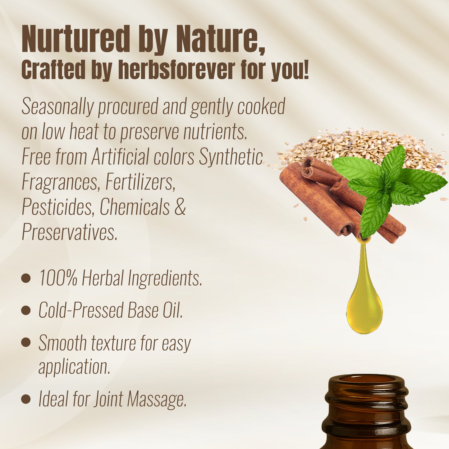 Flexn Oil - Processed with Sesame Oil - Cold pressed and double filtered in Muslin cloth - 120 ml