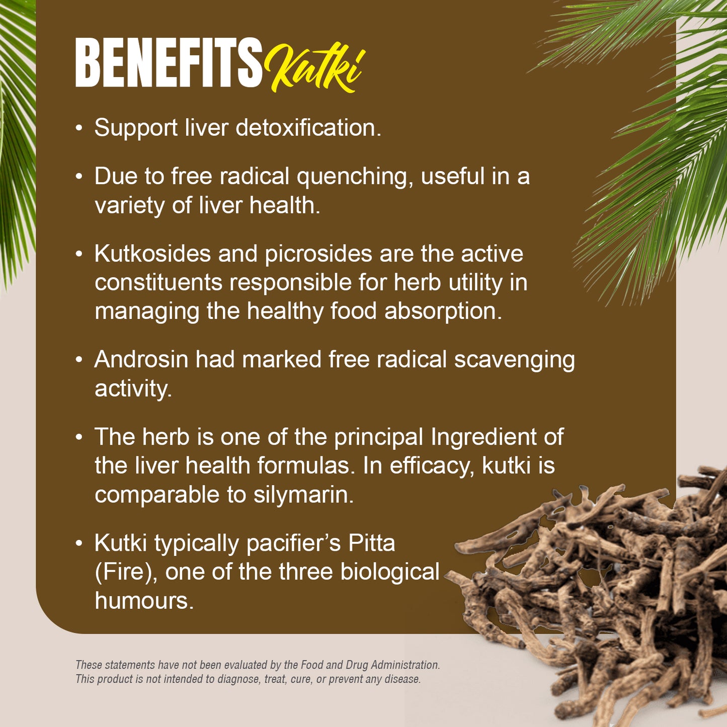 Kutki Capsules - Picrohiza Kurroa - 7% Kutkin - Extract Ratio 5:1 - 60 Vege Capsules - 800 mg each