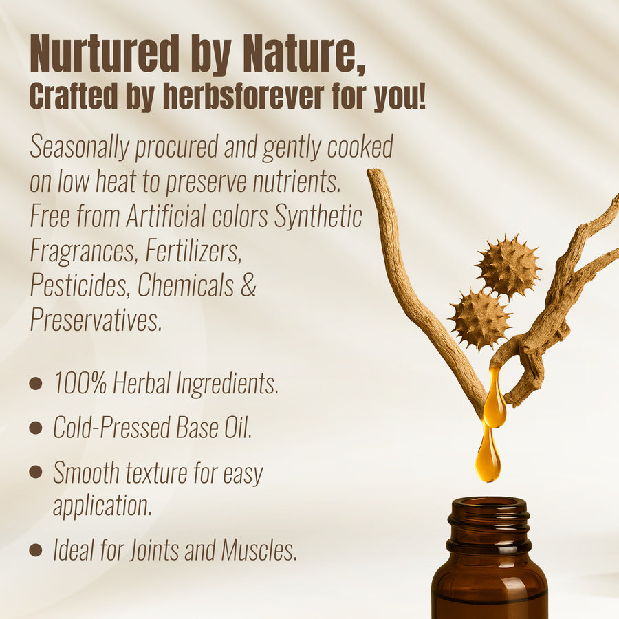 Maha Vishgarbha Oil - Processed with Sesame Oil - Cold pressed and double filtered in Muslin cloth - 210 ml