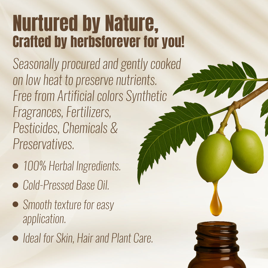 Neem Oil - (Azadirachta Indica) - Cold pressed and double filtered in Muslin Cloth - 60 ml, 2.02 oz