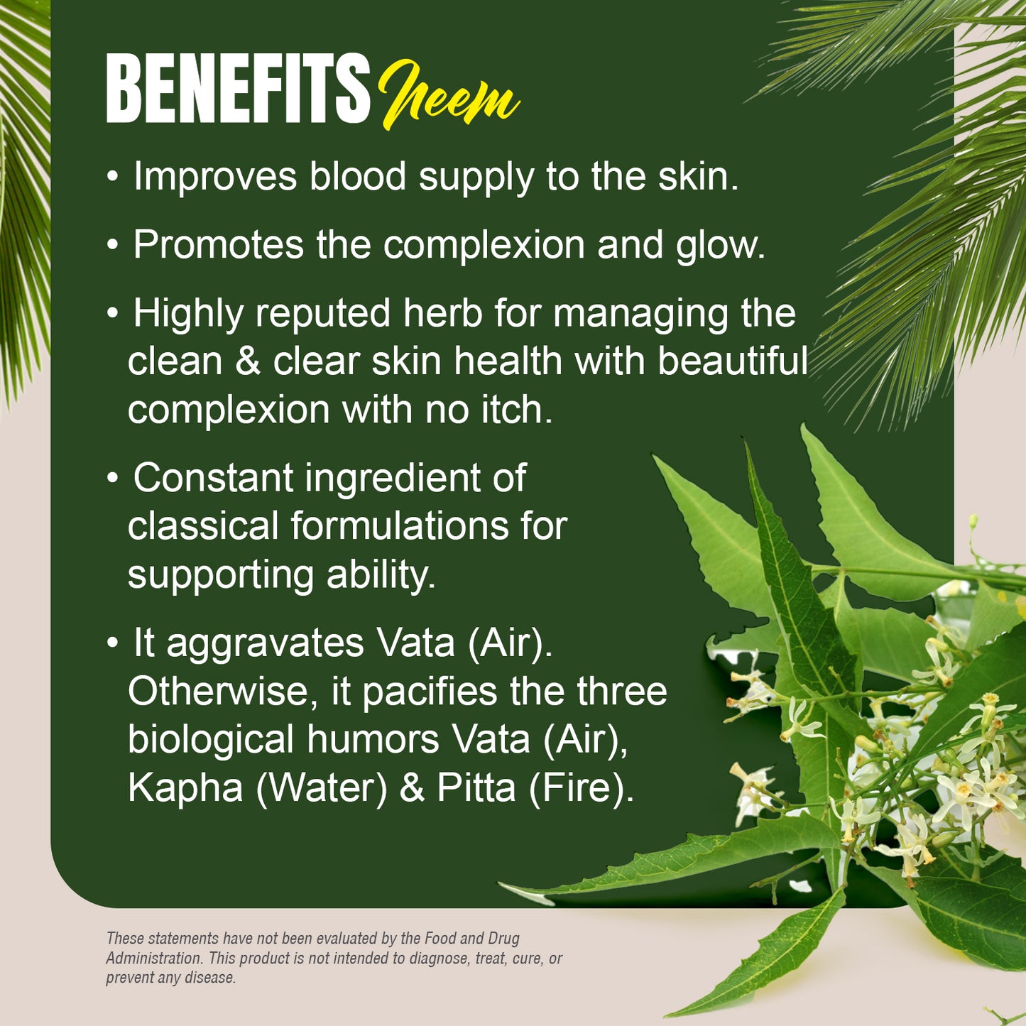 Neem Capsules – Azadirachta Indica - 5% Bitters - Extract Ratio 10:1 - 60 Vege Capsules - 750 mg each