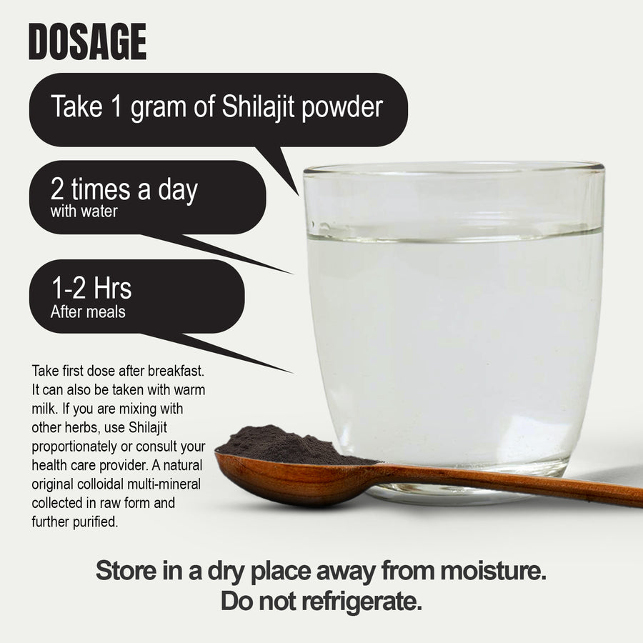 Shilajit Powder (Mineral Pitch) - Vegan - (230Gms - ½ LBS)