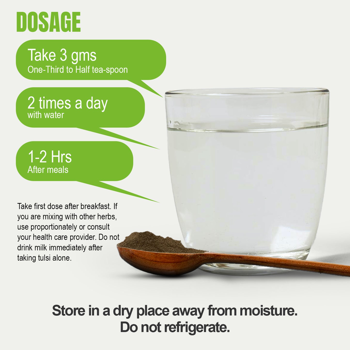 Tulsi Powder (Ocimum Sanctum) - Non GMO - Vegan - (454 Gms - 1LBS)