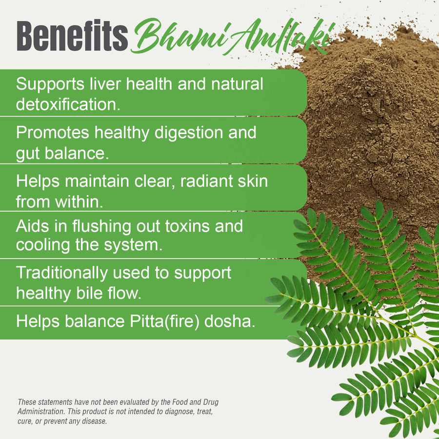 Bhumi Amlaki Powder (Phyllanthus Niruri) – Non GMO – Vegan – (454 Gms – 1LBS)