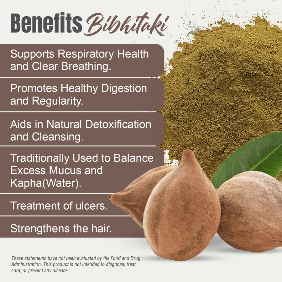 Bibhitaki Powder (Terminalia Bellerica) - Non GMO - Vegan - (454 Gms -1 LBS)